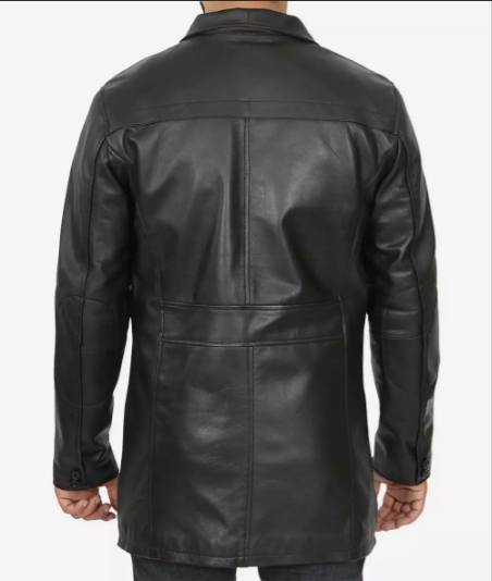 Bristol Men's Black Leather Coat