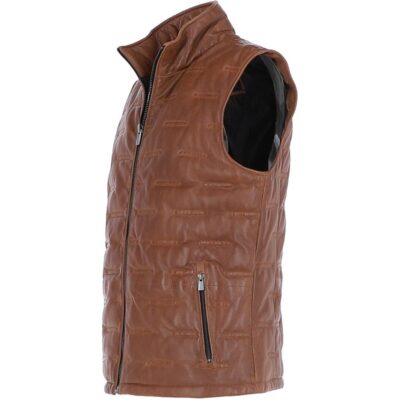 Cognac Men’s Leather Gilet