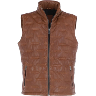 Cognac Men’s Leather Gilet