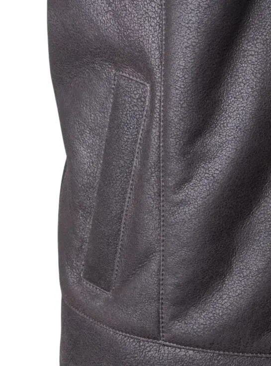 Men Sheepskin Dark Brown Leather Gilet