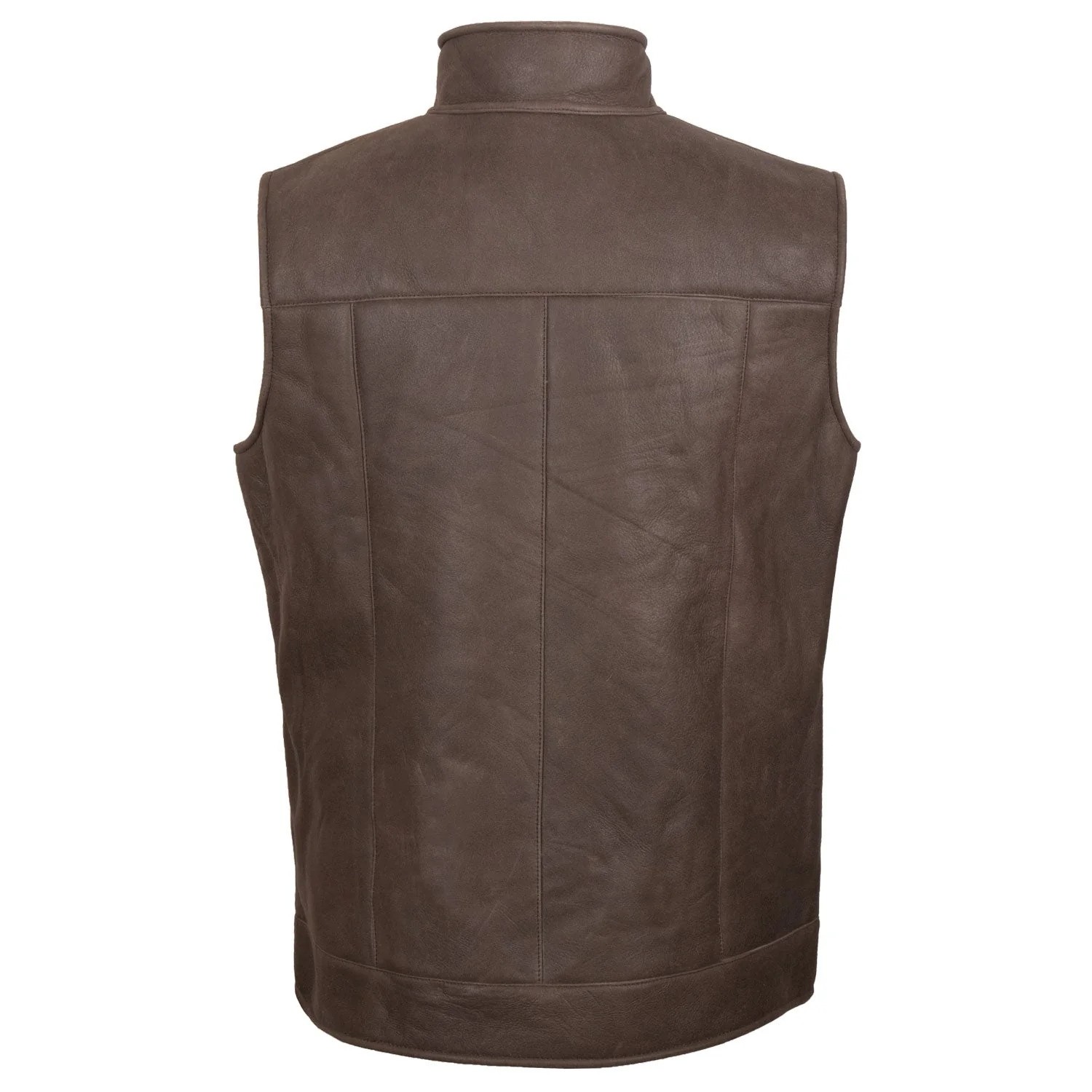 Men's Brown & Beige Sheepskin Leather Gilet