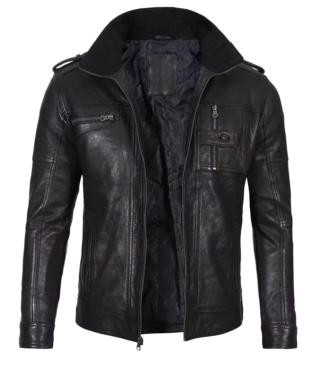 Men’s Masculine Cafe Racer Biker Jacket