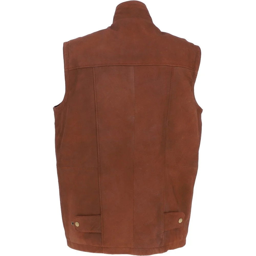 Men's Rust Leather Gilet