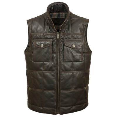 Monty Men’s Antique Leather Bodywarmer