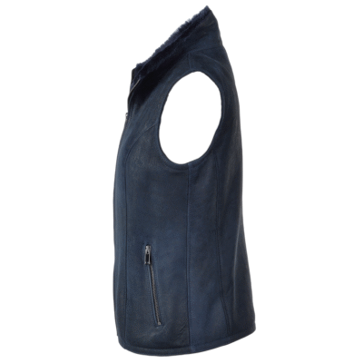 Ombre Blue Shearling Sheepskin Gilet