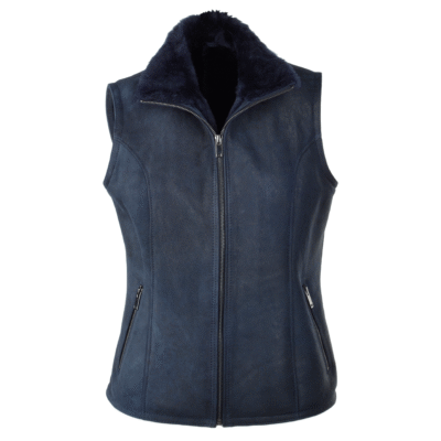 Ombre Blue Shearling Sheepskin Gilet