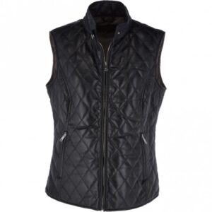 Slim fit Diamond Quilted Leather Gilet