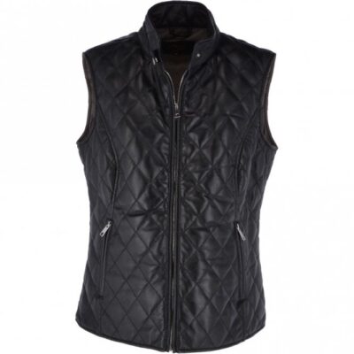 Slim fit Diamond Quilted Leather Gilet