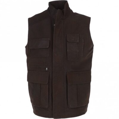 Eight Pocket Brown Leather Gilet