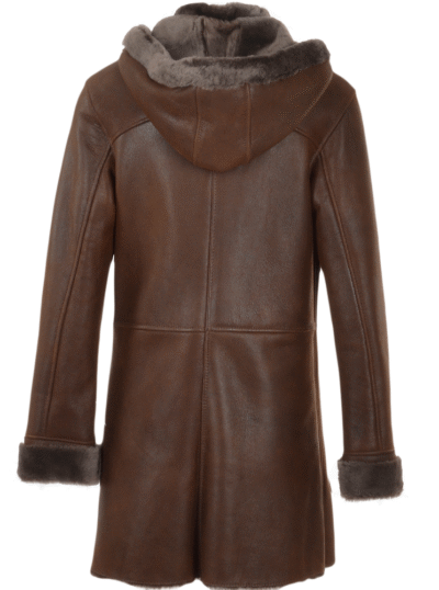 Women Sheepskin Tobacco Duffle Coat