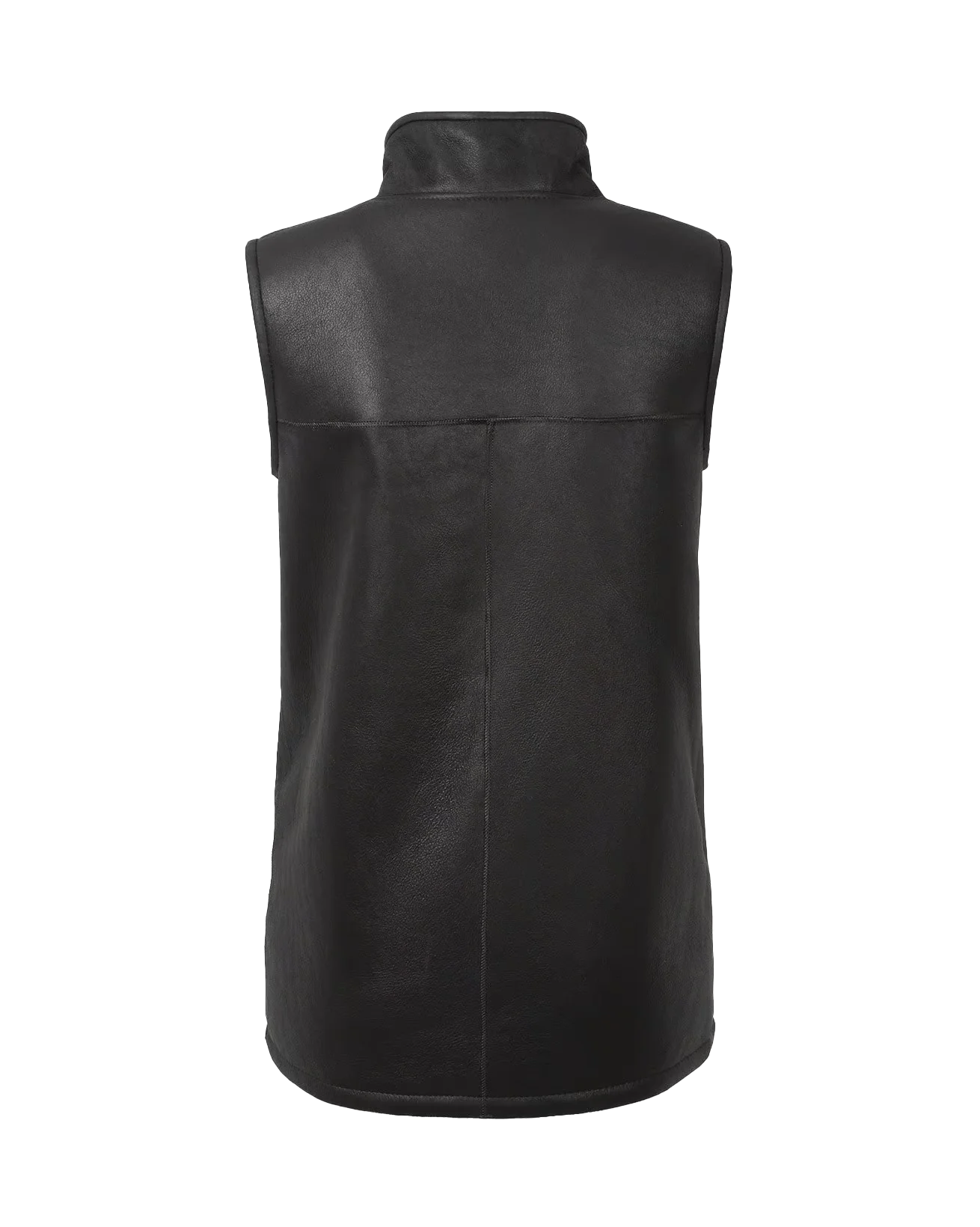 Black Sheepskin Leather Gilet