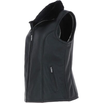 Sheepskin Black Leather Gilet
