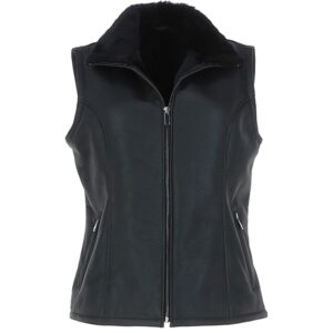 Sheepskin Black Leather Gilet