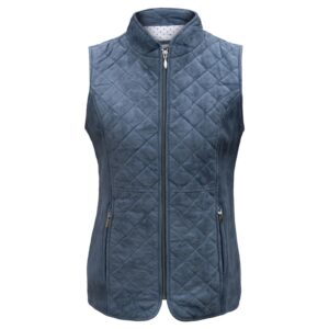 Women's Blue Suede Leather Gilet