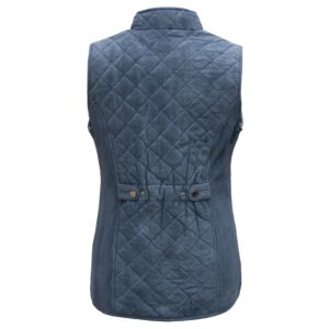 Womens Blue Suede Leather Gilet