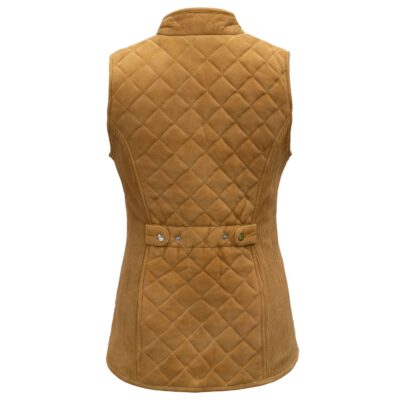 Women's Yellow Suede Leather Gilet