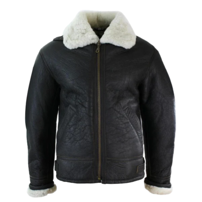Men's B3 Brown Cream Shearling Pilot Jacket