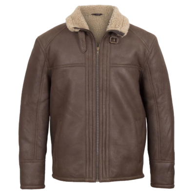 Men’s Brown Beige Rust Sheepskin Jacket