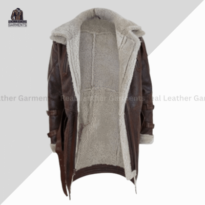 Dark Brown Shearling Sheepskin Long Jacket