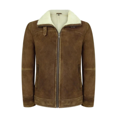 Tan-Brown Shearling Sheepskin Jacket