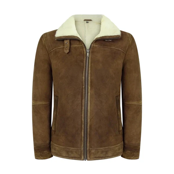 Tan-Brown Shearling Sheepskin Jacket