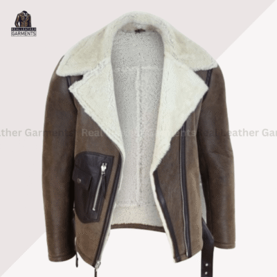 Vintage Brown Sheepskin Shearling Jacket