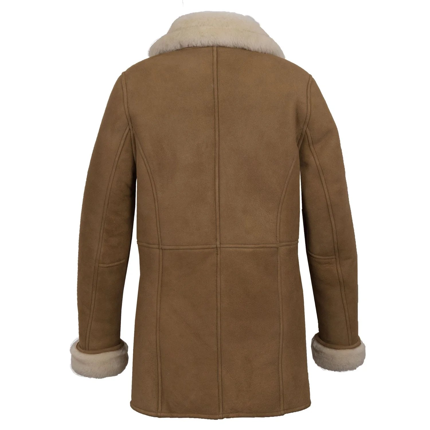 Women Tan Suede Sheepskin Coat