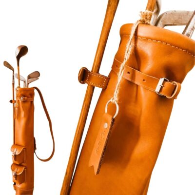 Vintage Tan Leather Golf Club Bag