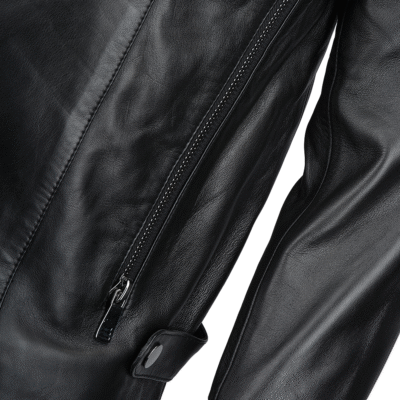 Men Vegetable Tanned Black Leather Jacket