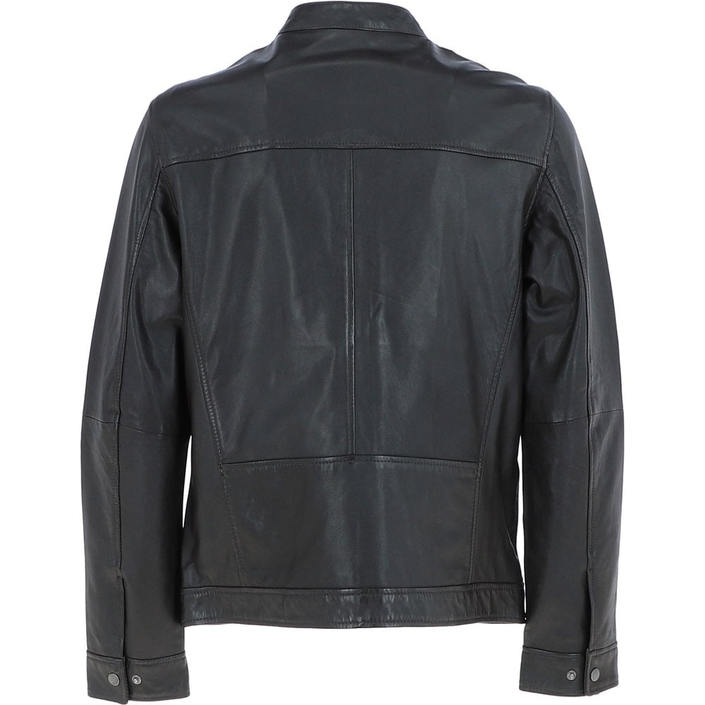 Men's Dark Brown Genuine Leather Moto Jacket