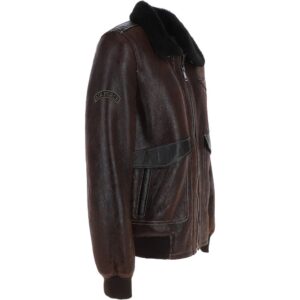 NC Air Force Luxury Brown Sheepskin Pilot Jacket