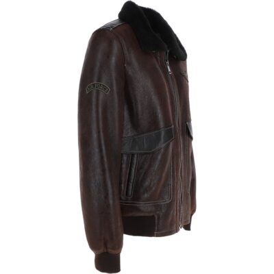 NC Air Force Luxury Brown Sheepskin Pilot Jacket