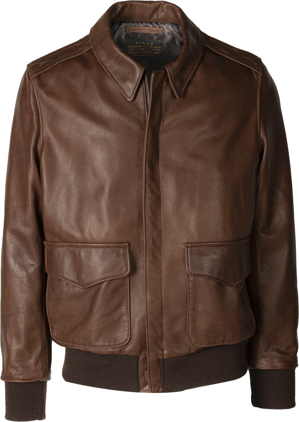 Schott A2 Brown Flight Leather Jacket - Real Leather Garments