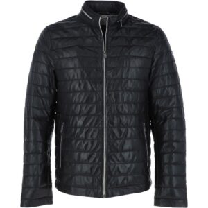 Slim Fit Puffer Leather Jacket