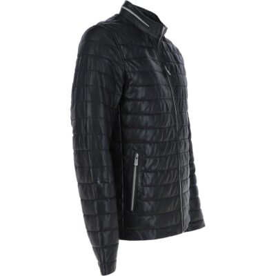 Slim Fit Puffer Leather Jacket