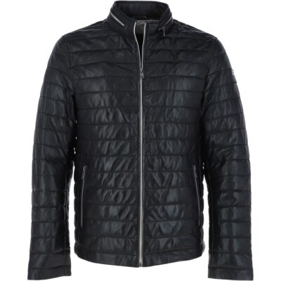 Slim Fit Puffer Leather Jacket