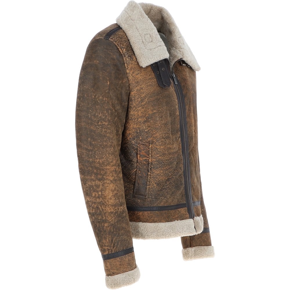 B3 Antique Faux Fur Lined Leather Jacket