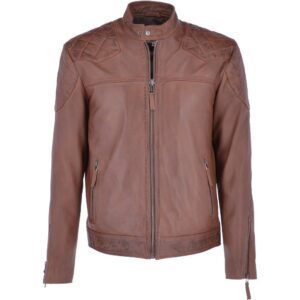 Cadmar Tan Leather Biker Jacket