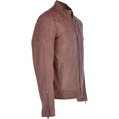 Cadmar Tan Leather Biker Jacket