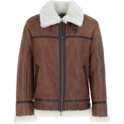 Luxury Antique Mens Shearling Pilot Jacket