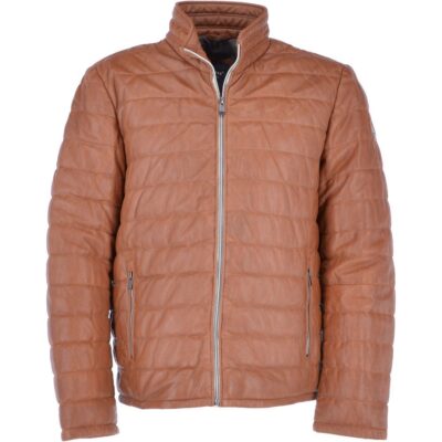 Massimo Cognac Trapper Leather Jacket