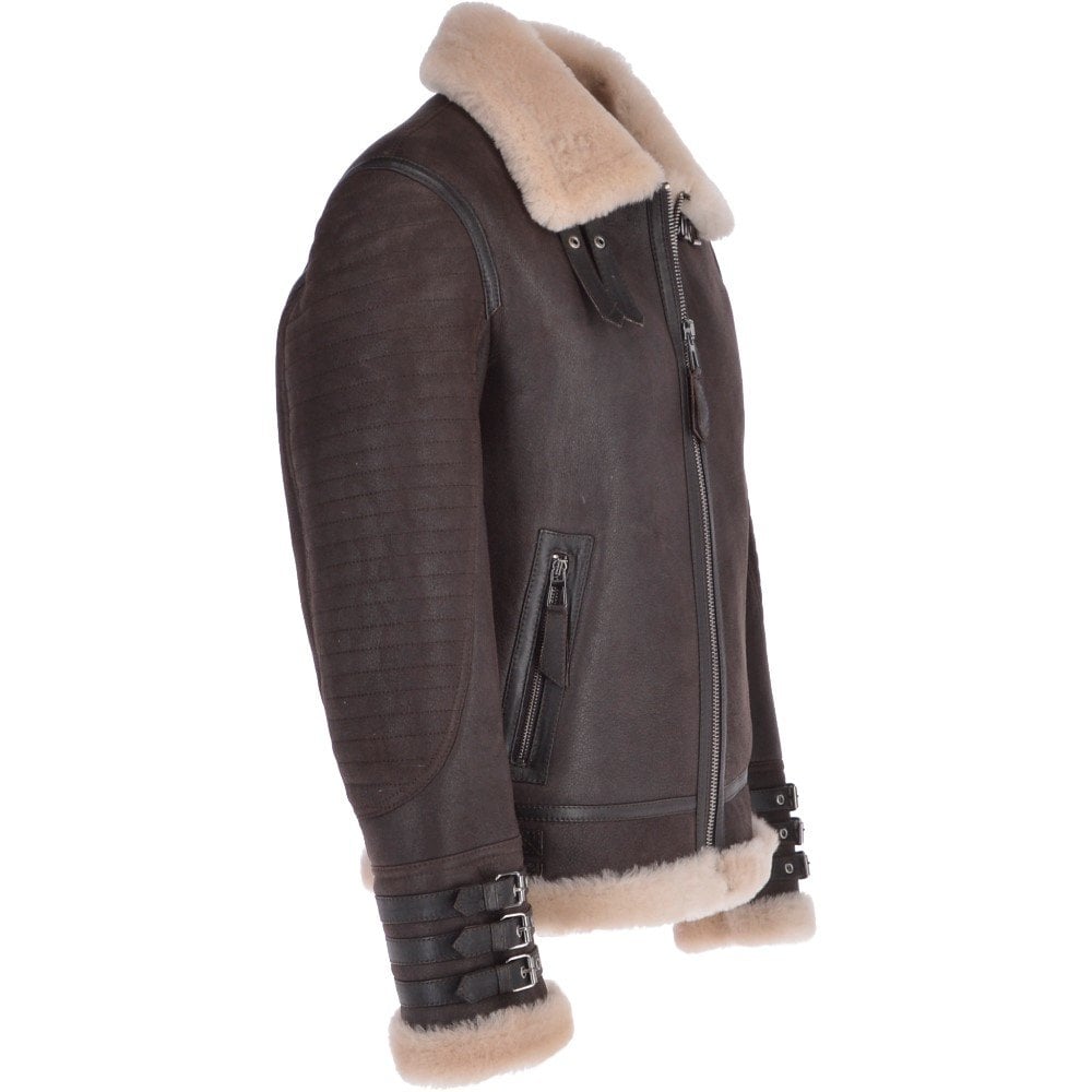 Mens Brown Shearling Flying Jacket