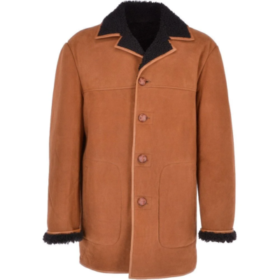 Men's Whisky Black Classic Sheepskin Coat