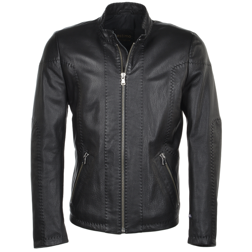 Petros Full Grain Jumbo Black Leather Jacket