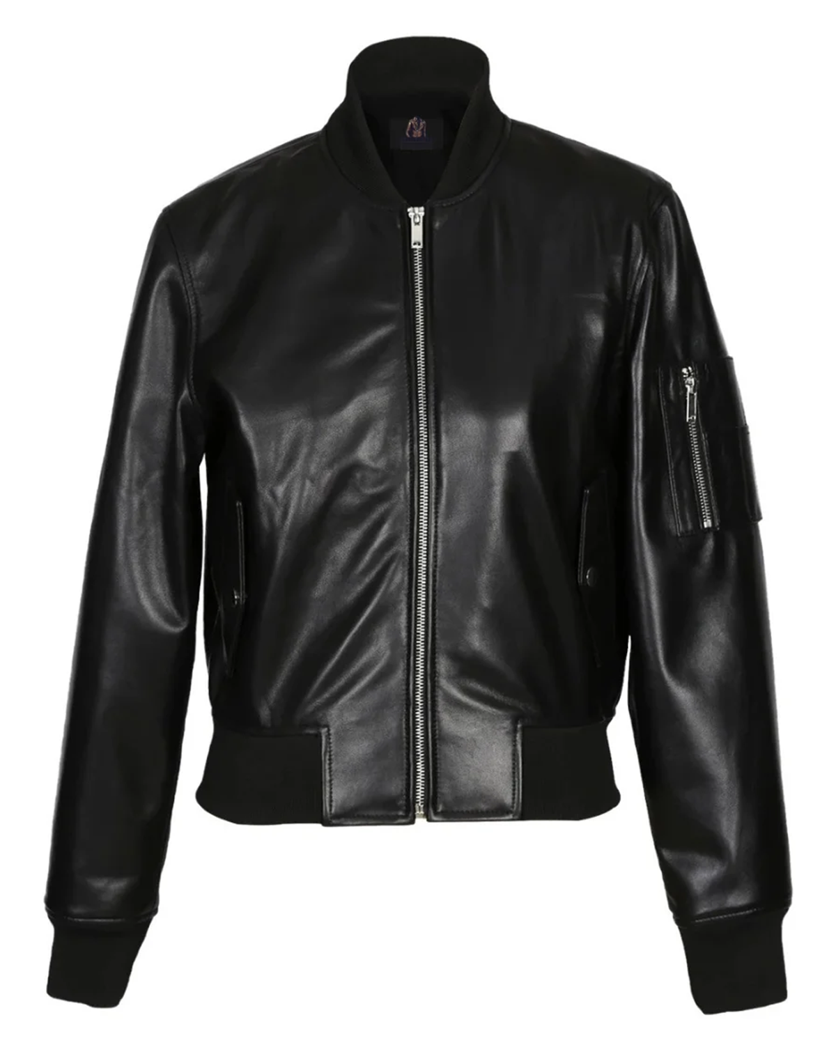 Donna Black Bomber Leather Jacket