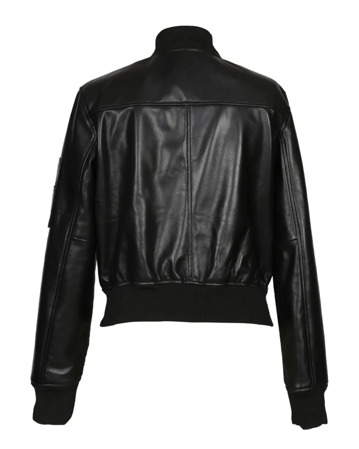 Donna Black Bomber Leather Jacket