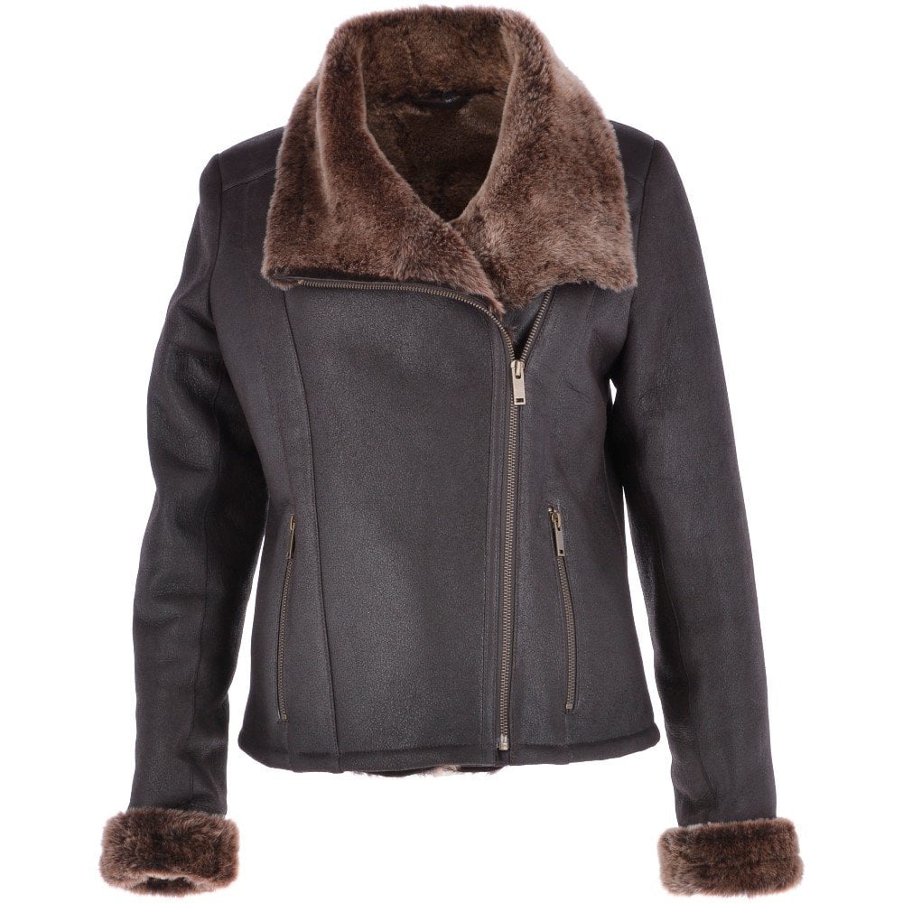 Imelda Women's Tobacco Sheepskin Jacket