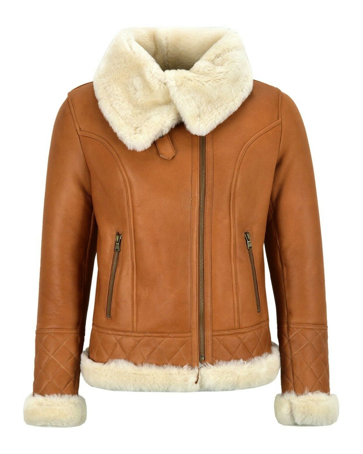 Jade Brown Bomber Leather Jacket