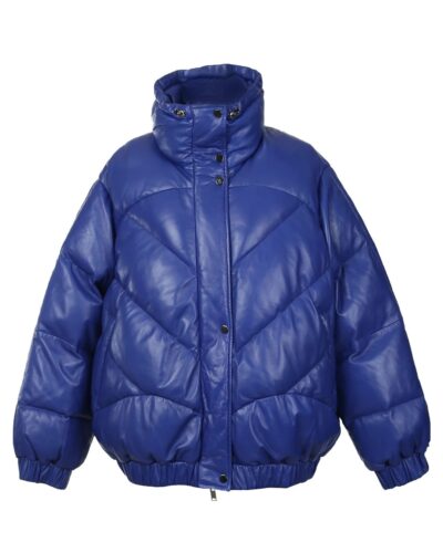 Keira Oversized Blue Puffer Bomber Jacket