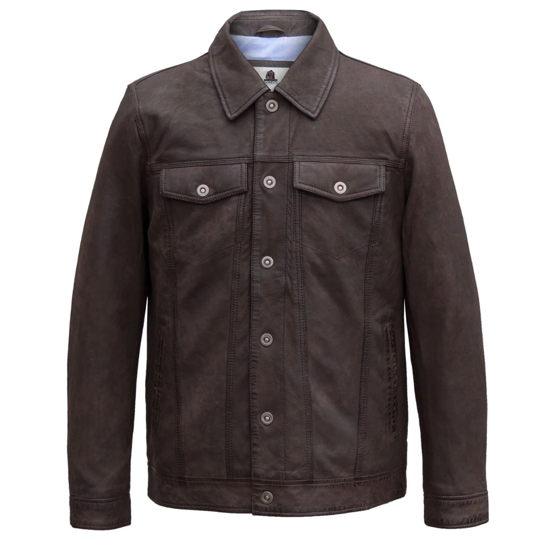 Men's Brown Lightweight Suede Leather Jacket